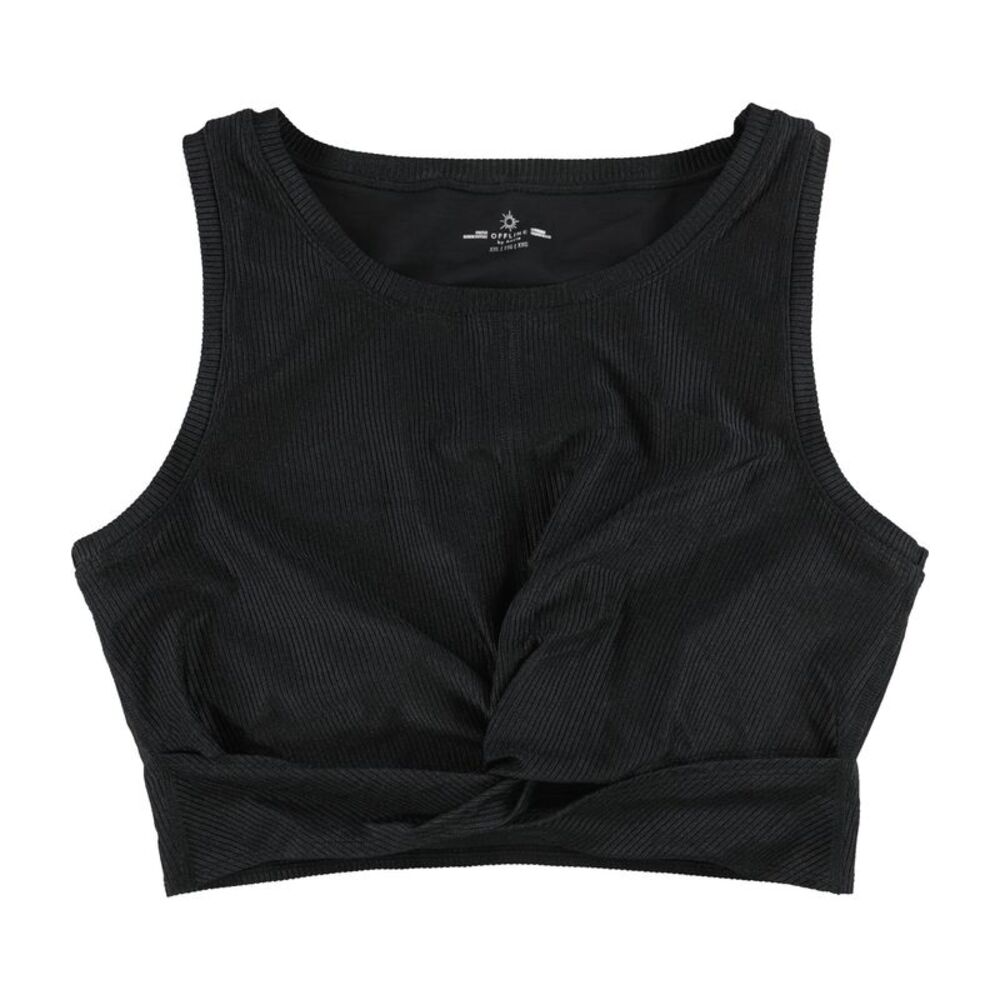 OFFLINE Womens Shine Rib Twist Front Crop Tank Top, SAM